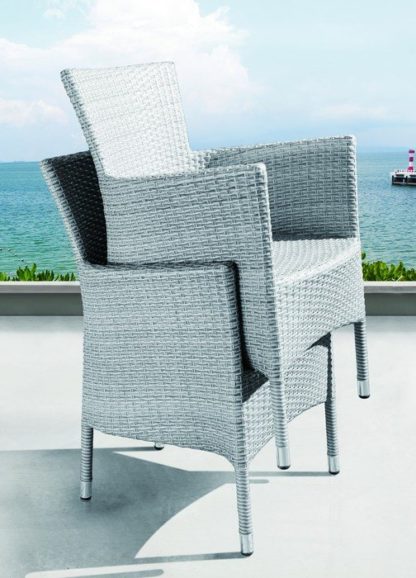 Плетеное кресло "Aroma grey", обеденное