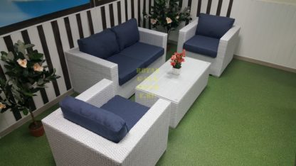 Фото - Садовая мебель из искусственного ротанга Louisiana white&blue