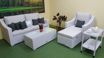 Фото- Садовая плетеная мебель Pegas Lounge set white