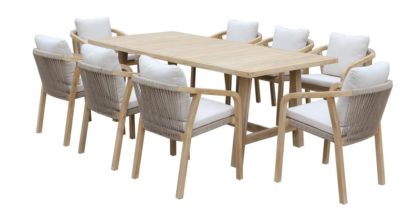 Мебель из акации и роупа Rimini dining 8| Rotang-Furniture.ru