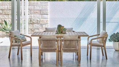Садовая мебель из акации и роупа Rimini dining 6| Rotang-Furniture