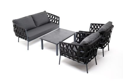 Диего мебель из роупа лаунж-зона 4 места темный серый цвет
