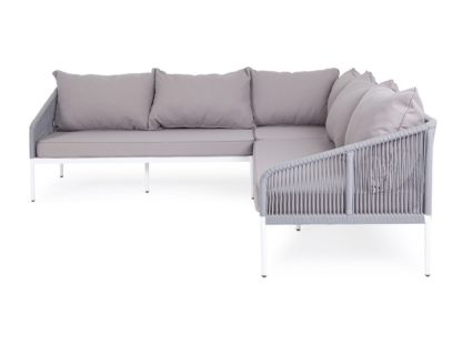 Канны угловой уличный диван из роупа (веревки), цвет светло-серый